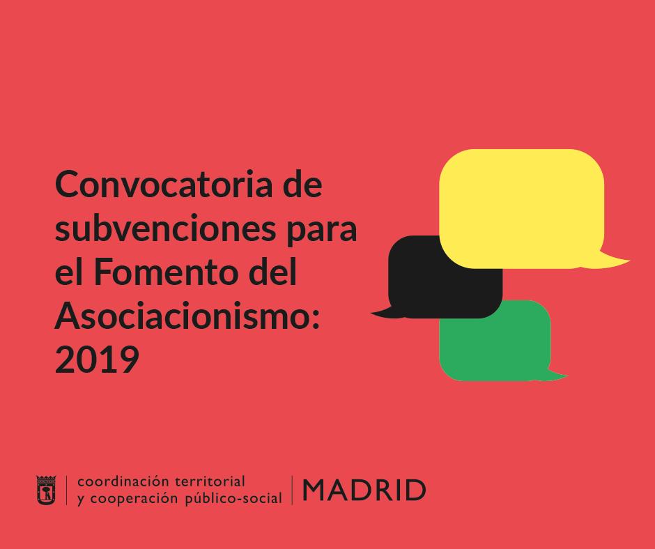 Convocadas ya las subvenciones al Fomento del Asociacionismo en <a href="/JMDLatina/">Distrito de Latina</a> . El plazo es desde mañana 24 de abril al 20 de mayo. Más información en sede.madrid.es/sites/v/index.…