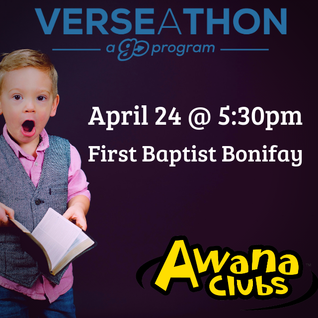 FBBonifay's tweet photo. Our AWANA children will be raising money and displaying their knowledge tonight in our annual Verse-A-Thon. If you would like more information on AWANA or enrolling your child(ren), please visit https://t.co/C2YQUXWH9O. https://t.co/KdJW3sQAwW