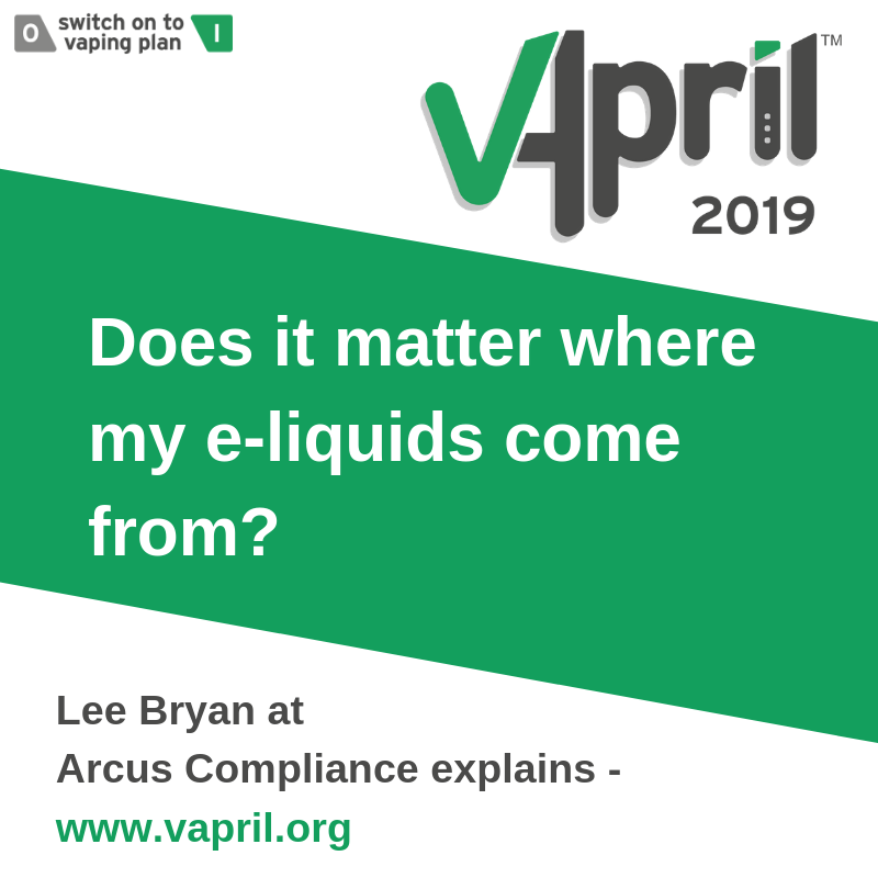 Vaping_Industry's tweet photo. First-time vapers - our #VApril Panel can all your #vaping questions! 😃 
Lee Bryan from @ArcusCompliance explains what to watch out for when buying your e-liquids. 👉 https://t.co/AiV0N9saFw
Ask the #VApril panel your question here 👉 https://t.co/KySb6hvd6r https://t.co/eYhmH9HRQE