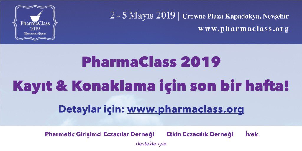 class_pharma's tweet photo. PharmaClass 2019 buluşmasına az kaldı! Kayıt ve konaklama detaylarına https://t.co/OEQRGXa6zr adresinden ulaşıp hemen yerinizi ayırtın!

#pharmaclass2019 #uzmanindaneczane
#takviminizeekleyin #eczane 
#eczacılık #serbesteczacılık #savethedate https://t.co/J6CULCivy2