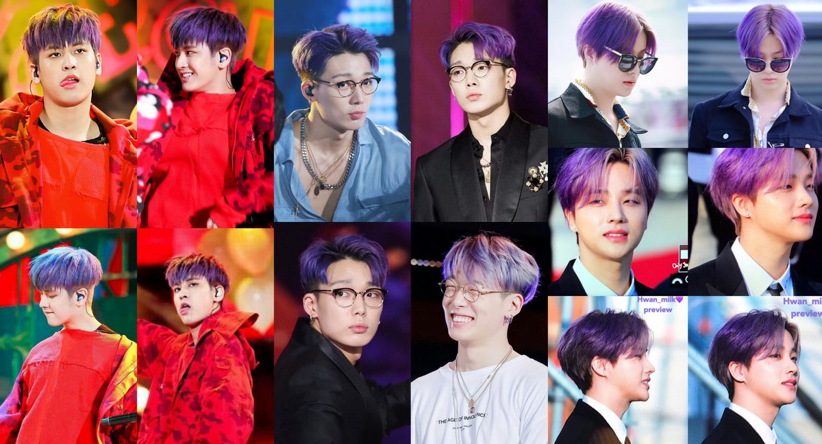On Twitter Ikon Members And Their Purple Hair 2016 2018 2019