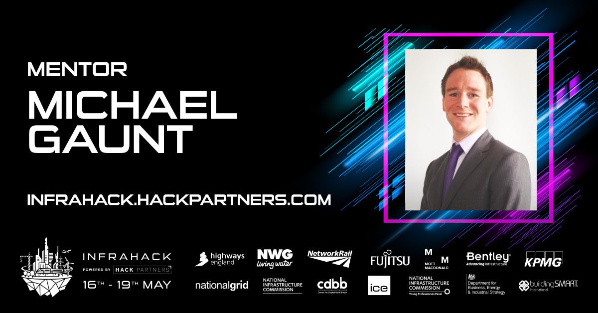 HackPartnerss's tweet photo. Introducing Michael Gaunt of 
@MottMacDonald as a mentor for #InfraHack! 
With almost 9 years under his belt at Mott MacDonald, Michael focusses on driving a data-rich, digital future for infrastructure.
To be mentored by Michael at InfraHack, apply now https://t.co/KG7WTB6jvS https://t.co/LhwofWZw9y