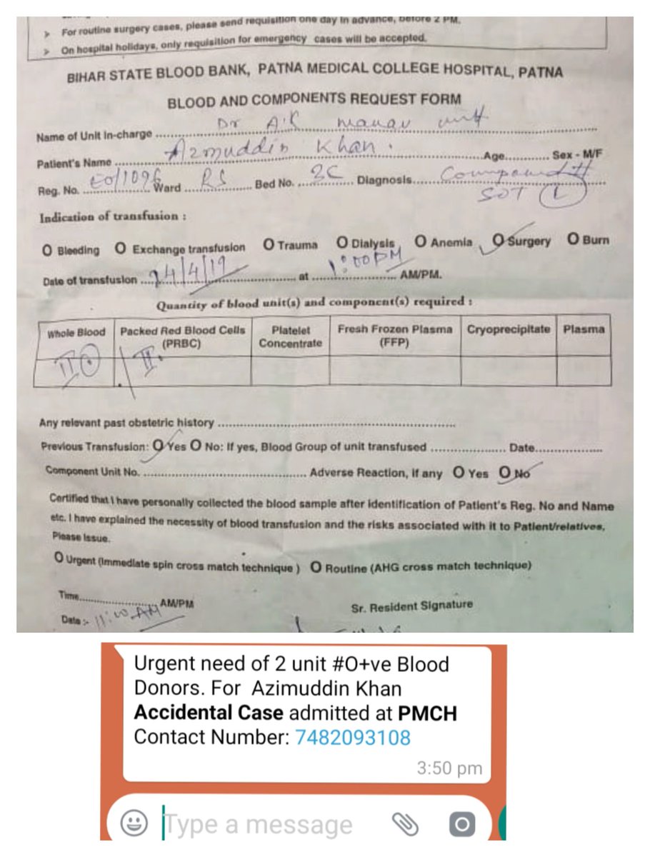 B4Deo's tweet photo. He (From Siwan) was looking for Blood for his father #AzimuddinKhan (#AccidentalCase, Can't share his pic, it's terrible) someone told, about me, he approached;
Provided him my own card. Donated in my own camp on my🎂.@sadafIqbalk @AtifBjp
#B4Deo Please follow us. https://t.co/MqUapUM1YP
