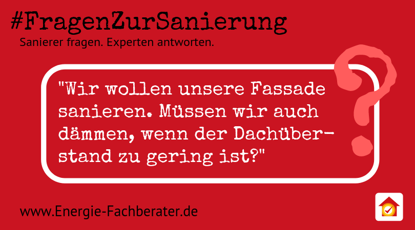 _Energieberater's tweet photo. Gilt die #Dämmpflicht der #EnEV an der #Fassade auch bei einem zu #geringen #Dachüberstand? Eine Antwort auf diese Frage gibt es im Sanierungsforum: https://t.co/8RBIYNtNAT
#FragenZurSanierung? Stellen Sie gerne im Forum auch Ihre Frage! https://t.co/pKdH6soPt5