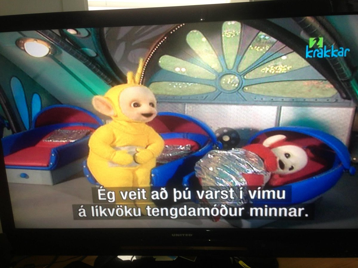 við megum ekki gleyma því að einu sinni bilaði textavélin þegar stubbarnir voru í loftinu