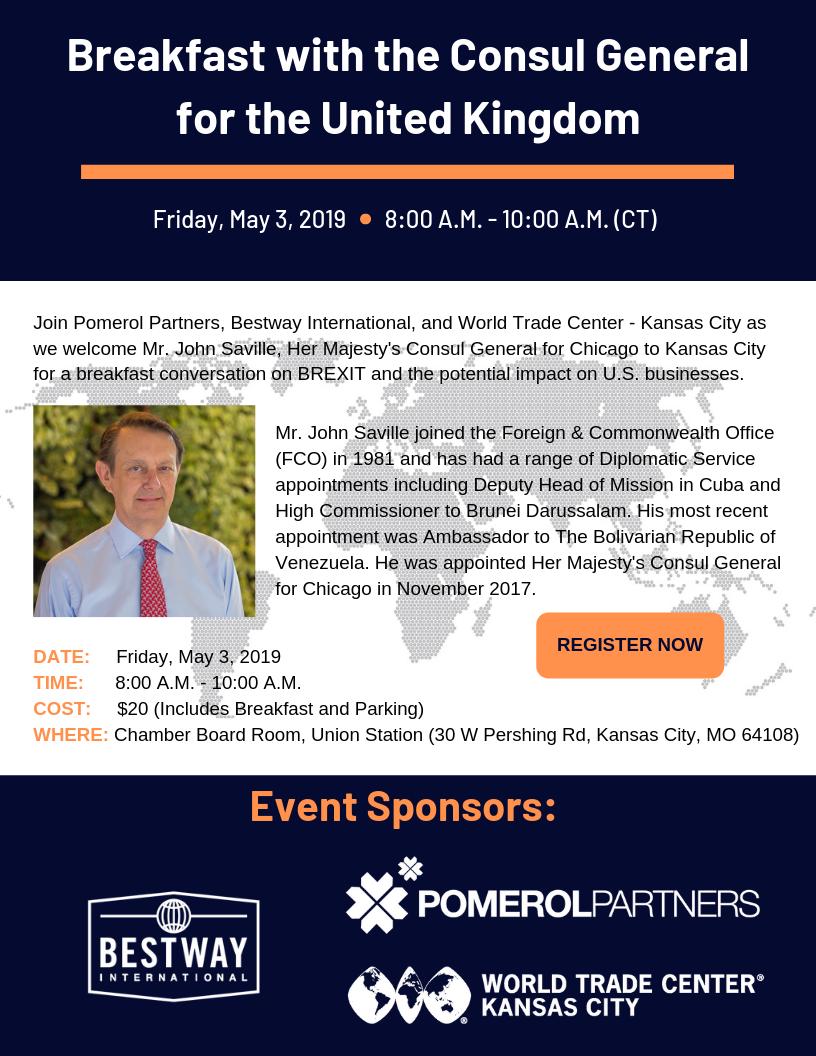 WTCKC's tweet photo. Please join us for #Brexitbreakfast May 3rd to learn about the impact of the #Brexit on US businesses. Breakfast is on us!
Register Here >> https://t.co/EzS7Uw3bFU https://t.co/Aa9mnv4PpE