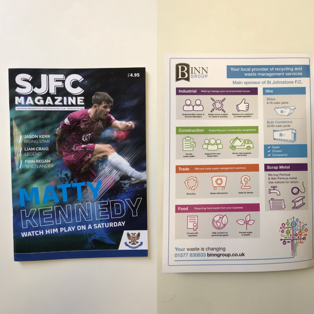binnwaste's tweet photo. Great to get our hands on the latest edition of the @StJohnstone magazine.

#MainSponsor #SJFC #COYS #YourWasteIsChanging https://t.co/OZFFWtOOKm