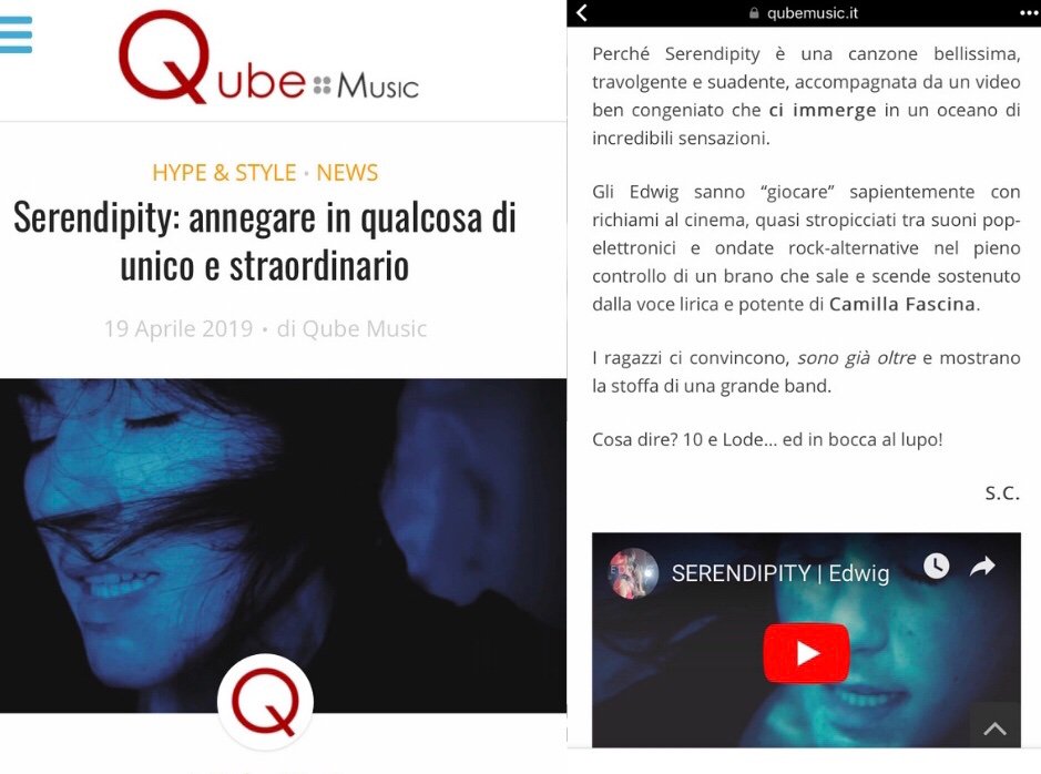 camillafascina's tweet photo. 🎉Ricevere un DIECI E LODE 🎉 Grazie !!! 
👉 here is my band page @edwig_official  👉link to the review:
https://t.co/Ws1t9rHCyf #edwig #serendipity #underwatervideo https://t.co/N2Ri2PNusB