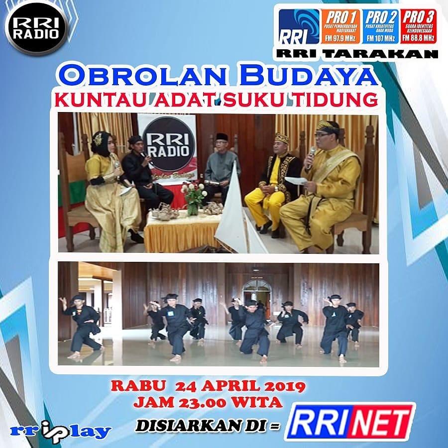 Pro1Nabire's tweet photo. Jangan lewatkan Obrolan Budaya RRI Tarakan dengan Topik "Kuntau Adat Suku Tidung " di @rrinet_official malam ini, Rabu, 24 April 2019, pukul 22.00 - 23.00 WIB atau Pukul 23.00 - 24.00 WITA.

Tonton yang kamu dengar di RRI NET https://t.co/ke8XdasSAn