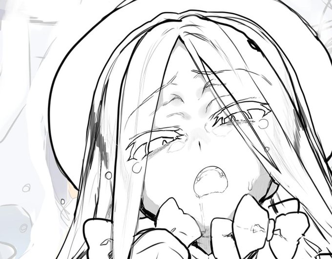 下書き作業
リボンを配置する前に顔の表情と陰影などの詳細確認
ワンレングスみたいな髪型はシルエットを崩してはいけない
髪の毛によるフォローが効かないので
下書き時点から顔周りは慎重に検討を重ねる 