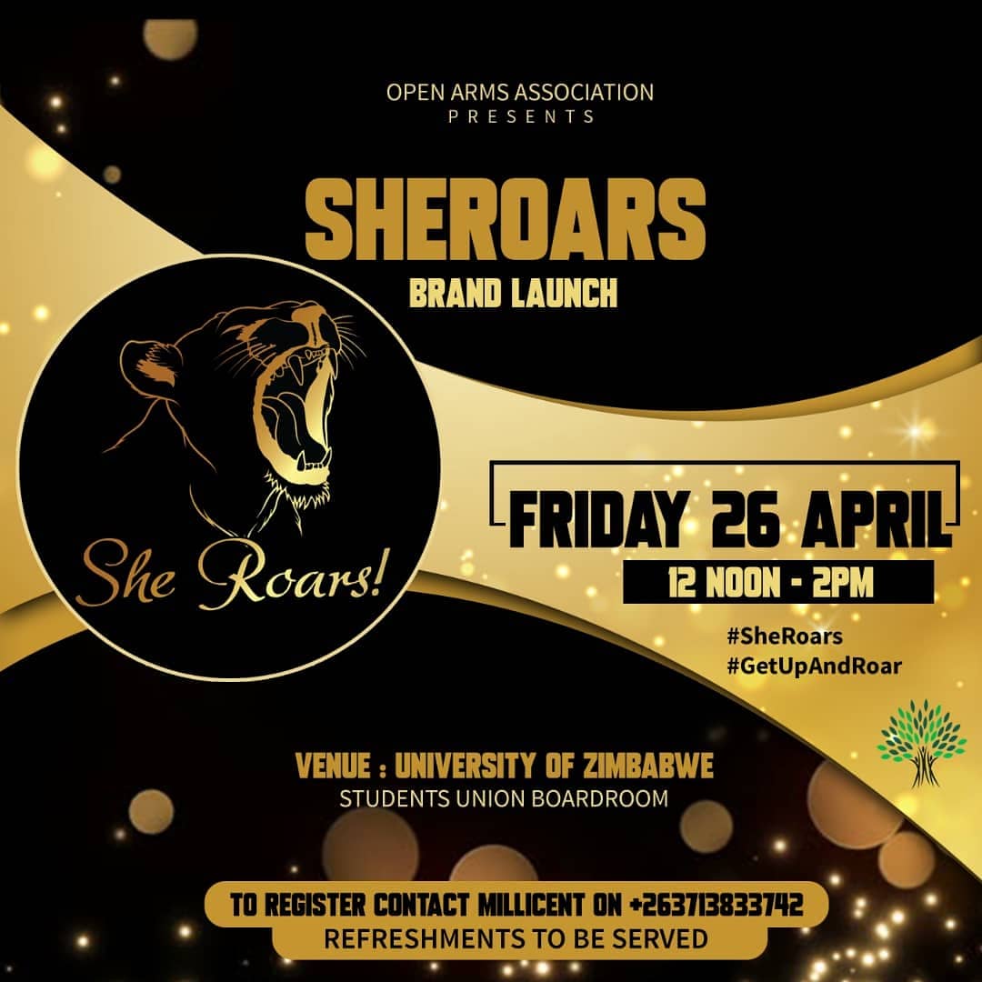 RuvhenekoP's tweet photo. • SHE ROARS •
Come join us this Friday at the University of Zimbabwe! Call Millicent and book a seat 0713833742. Moms, bring your daughters; brothers, bring your sisters. #sheroars #leavenosisterbehind #sisterskeeper #letsroartogether https://t.co/QoEW9RO3Rf