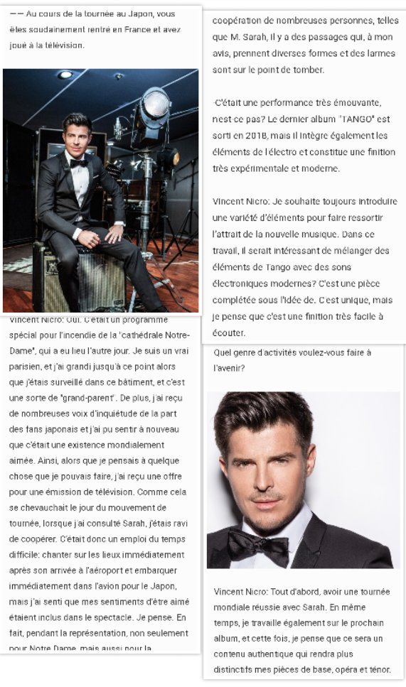 TeamVNiclo's tweet photo. [PRESSE JAPONAISE] Voici la traduction française de l interview de @vincentniclo pour #BarksJP @VincentJPN #HymnWorldTour #sarahbrightman #Japan #VincentNicloAuJapon 

➡https://t.co/dnrh5QR4zL https://t.co/g2I8Sbp1k4