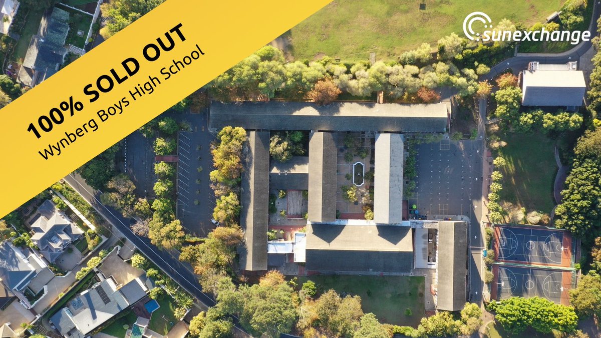 TheSunExchange's tweet photo. Project #9 SOLD OUT - double the size, in half the time, than the previous record! What a great follow up to #earthday, seeing so many people come together to make Wynberg Boys High School go solar. https://t.co/RK67tFc0nA