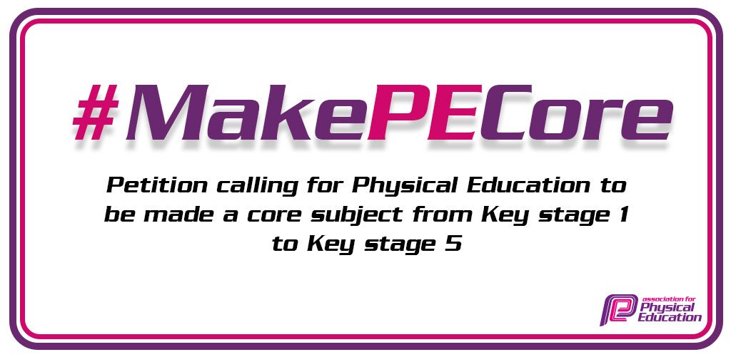 #MakePECore
 
Petition calling for Physical Education to be made a Core Subject! afpe.org.uk/physical-educa…