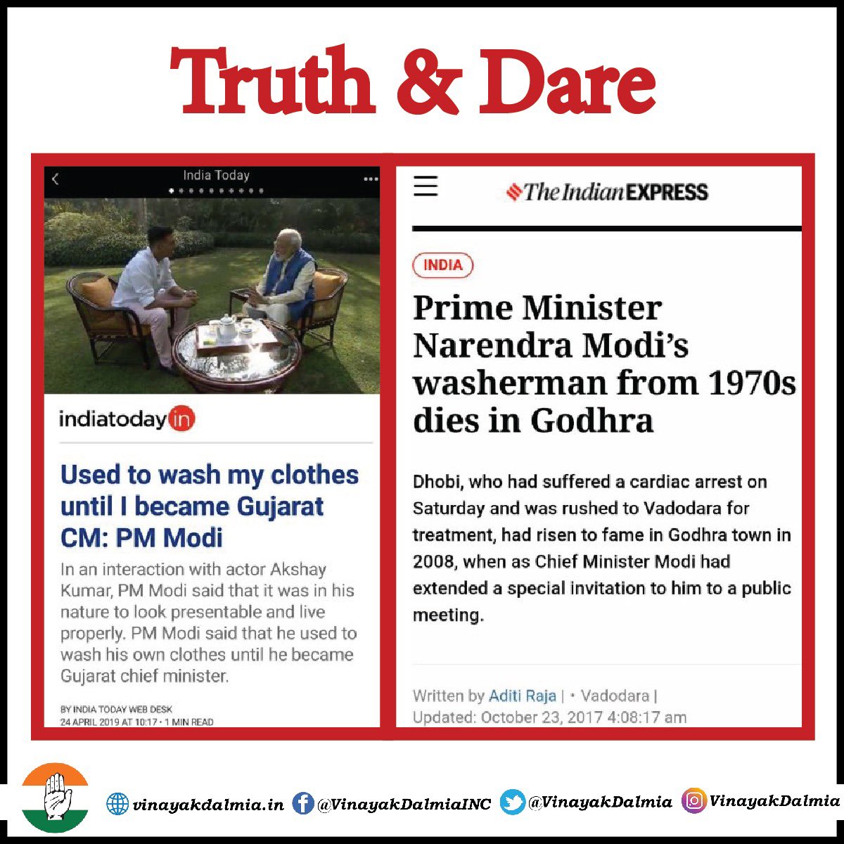 VinayakDalmia's tweet image. I just played &quot;Truth&amp;amp;Dare&quot; on #ModiLies. #JayegaToModiHi #ModiWithAkshay