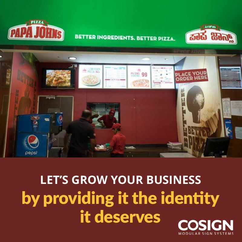 CosignIndia's tweet photo. Check out our #products and #project for @PapaJohns 

https://t.co/OUSQp9PMkE  

#branding #marketing #advertising #signage #BrandIdentity #retailglobal https://t.co/Y6IFYyyPpW