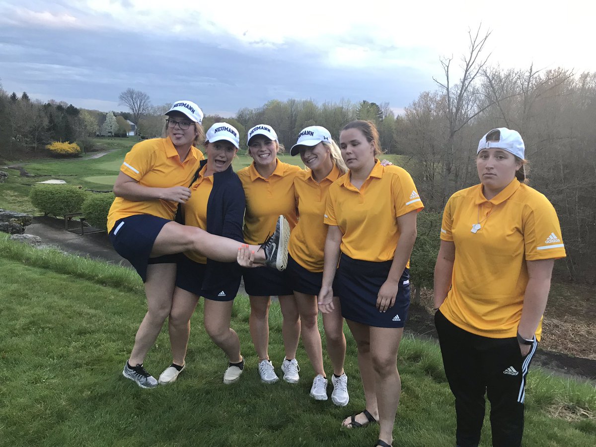 NeumannWGOLF's tweet photo. A long day at Glenmaura National Golf Course these Knights became warriors yesterday at 1st #AtlanticEast Championship! Thank you ladies for always smiling! Congratulations to @MarymountSaints https://t.co/gO2USbQ4x8