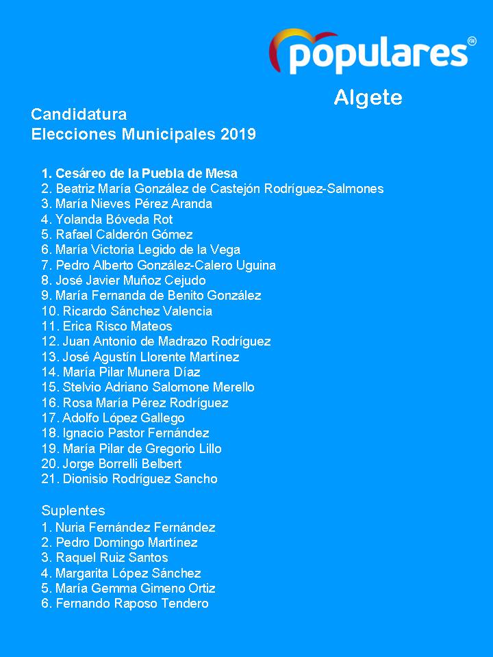 PPalgete's tweet photo. #Candidatura
🗳#EleccionesMunicipales2019
👍🏻El mejor #candidato, el mejor #equipo y el mejor #proyecto con el #PPAlgete

Porque #AlgeteNosImporta
#ConCésarDeLaPuebla🇪🇦 https://t.co/MlgAQJ34Xa