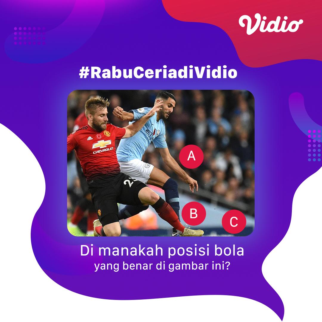 vidio's tweet photo. Hmmm kira-kira dimana ya bolanya? Sahabat Vidio pada tau gak nih? 
-
Jangan ragu-ragu~ Yuk ikutan #RabuCeriadiVidio, karena kali ini bakalan ada pulsa senilai 100 ribu untuk 5 orang pemenang yang bisa menjawab dengan benar posisi bolanya dimana.⚽️ https://t.co/tYYDQx6hoW