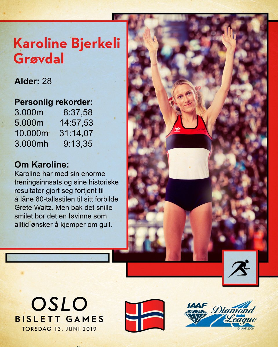 You might associate the 80s with hockey tracks, glam rocks and leg warmers, but the 80's was also a great time at Bislett. To celebrate the style and legends of this time, we present this year's Norwegian athletes with 80's look <a href="/KarolineBGrvdal/">Karoline Bjerkeli Grøvdal</a> <a href="/Diamond_League/">Wanda Diamond League</a> <a href="/Norsk_Friidrett/">Norges Friidrettsforbund</a>
