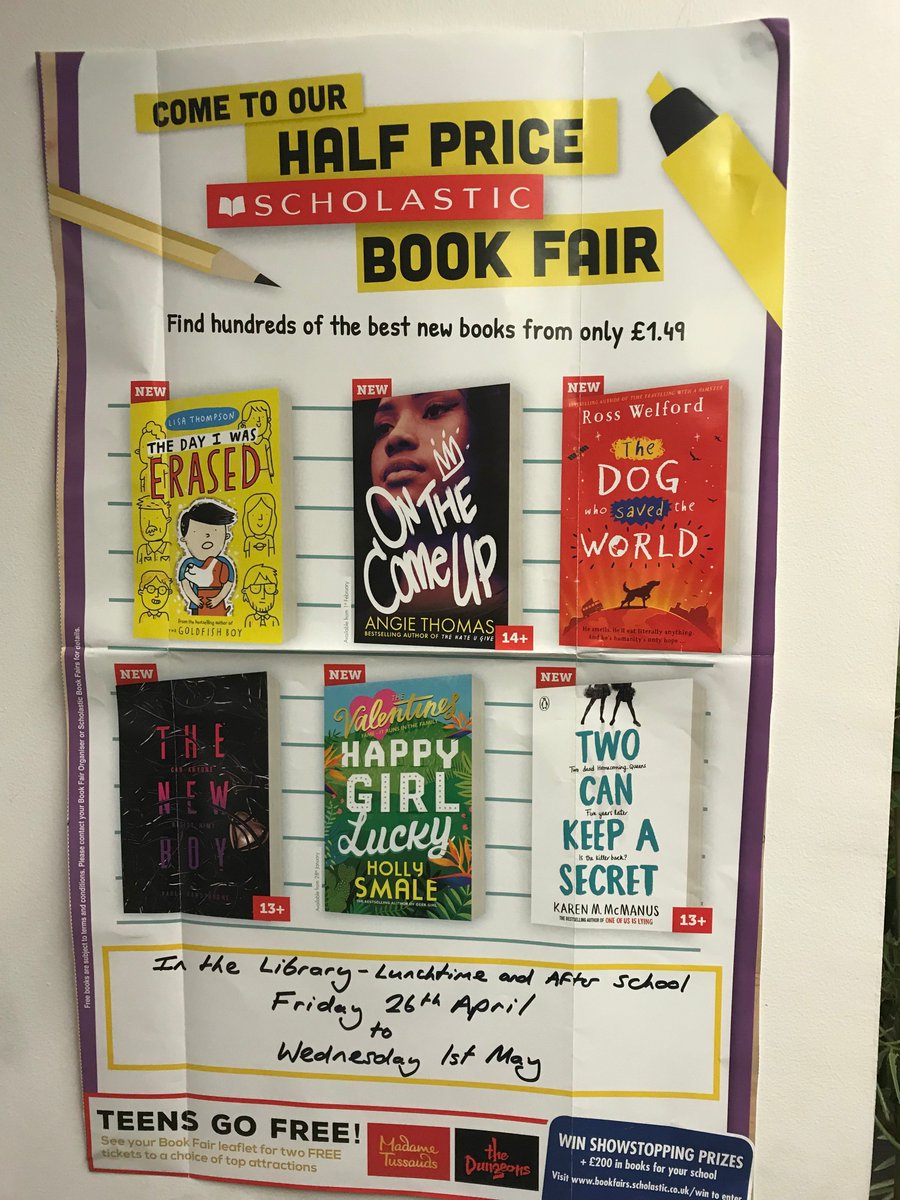 PMSchoolLib's tweet photo. DON'T FORGET - Our @scholasticuk Half Price Book Fair starts on Friday! Everything will be HALF PRICE...and you can pre buy vouchers and get an extra 20% to spend! Just follow this link... 
https://t.co/znPF9gaCWS https://t.co/txe8vbkSr4