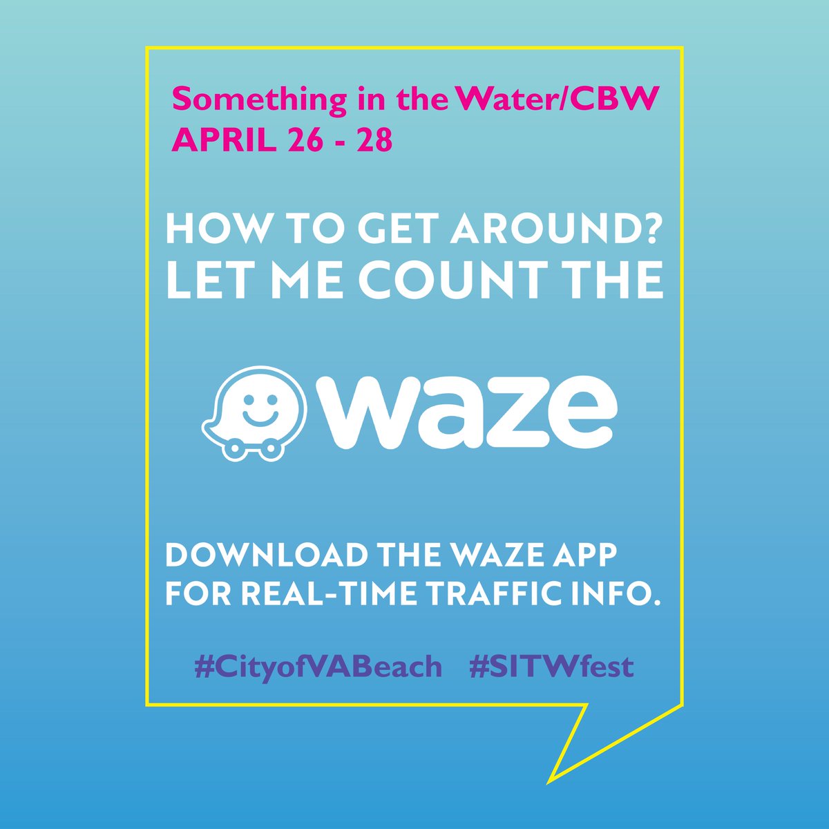 The City has partnered with <a href="/waze/">waze</a> to share traffic incident &amp; road closure information. For the most up-to-date information, including road closures, directions to the Park &amp; Ride, etc., you can download the free app, available for iOS and Android. #sitwfest #sitw