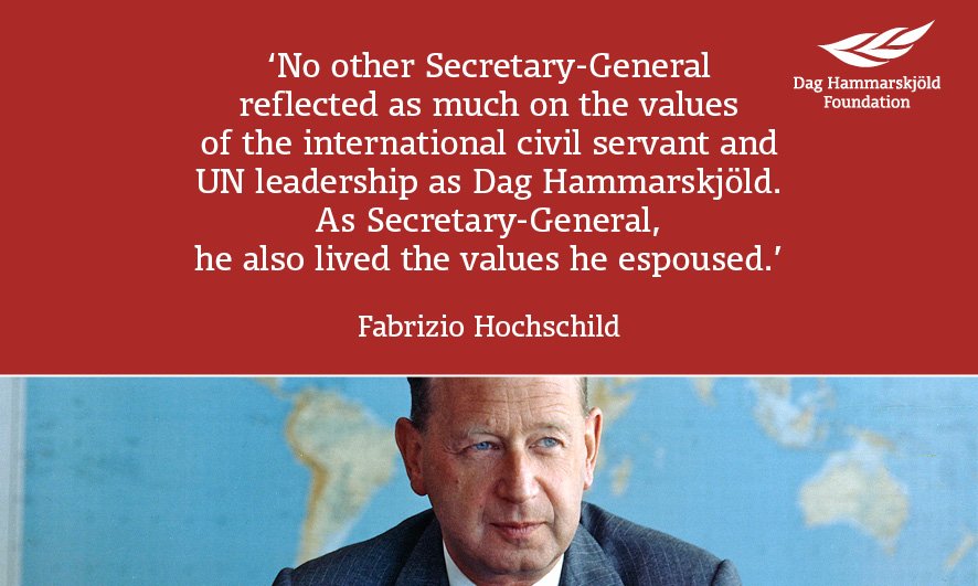 DagHammarskjold's tweet image. Today, the first @UN #diplomacyday, we are proud to launch our new publication series, #ICS100, reflecting on 100 yrs of international civil service. Read the first piece by @HochschildF on UN leadership, moral courage &amp;amp; Hammarskjöld. ow.ly/jPtA30ovBmU

#multilateralism100