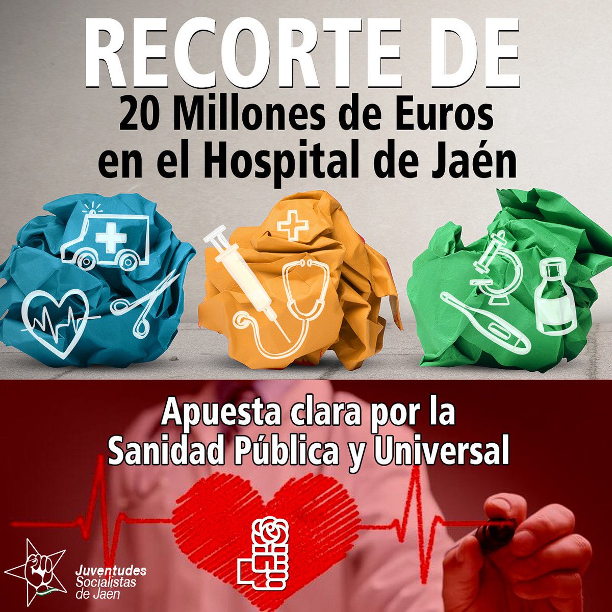 Lo que Jaén ha perdido. 

- 1⃣0⃣ millones de € para la reforma y mejora de las unidades de hospitalización.
- 7⃣ millones de € para la modernización del área quirúrgica 
- 2⃣,5⃣ millones de € para modernización de espacios de consultas externas y diagnóticas