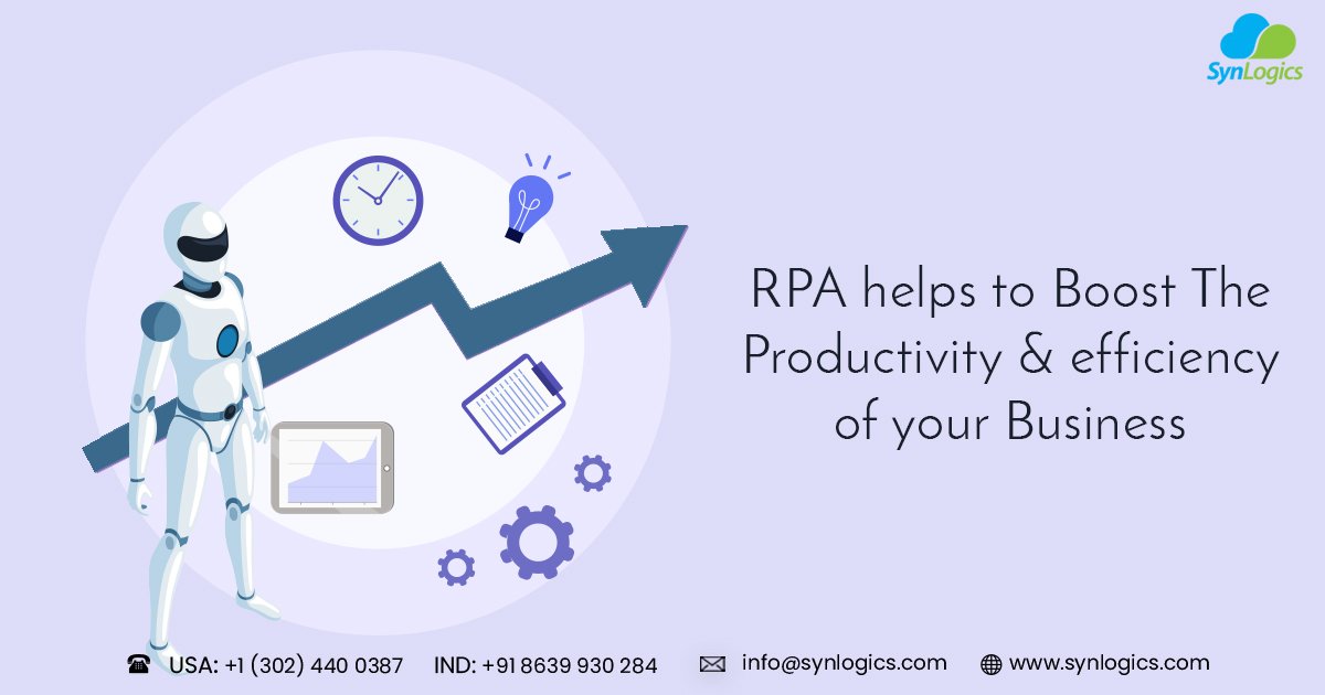 synlogics_Inc's tweet image. #SynLogics provides best in class #RoboticProcessAutomationsolutions and services to large business organizations, design and deliver the most advanced automation platform 
Contact us
Email:info@synlogics.com
Website: synlogics.com
#RPAServices #RPASolutions #RPAVendors