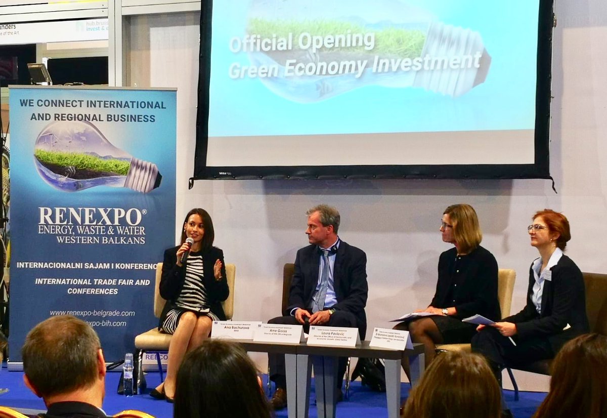 Ana Bachurova (@bachuana) on Twitter photo Presented #EBRDgreen investments in the #WesternBalkans and discussed opportunities to scale up energy efficiency and renewables in the region with colleagues from <a href="/KfW/">KfW Bankengruppe</a> and <a href="/USAID/">USAID</a>! Thank you <a href="/ReecoSrb/">REECO SEE</a> for #RENEXPO Belgrade 19! Presented #EBRDgreen investments in the #WesternBalkans and discussed opportunities to scale up energy efficiency and renewables in the region with colleagues from <a href="/KfW/">KfW Bankengruppe</a> and <a href="/USAID/">USAID</a>! Thank you <a href="/ReecoSrb/">REECO SEE</a> for #RENEXPO Belgrade 19!