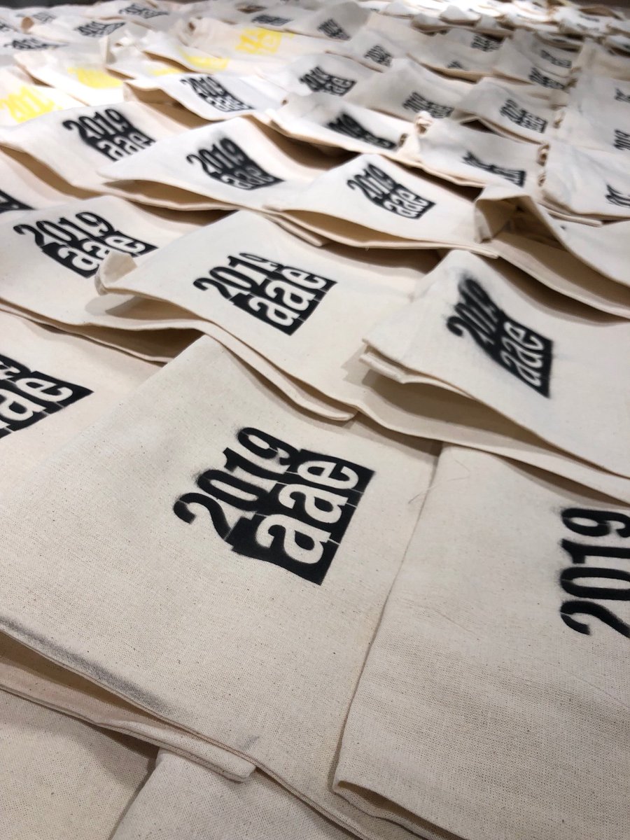AAE_2019's tweet photo. If you needed any more encouragement to join us at #AAE2019 we have wonderful unique tote bags for our delegates handmade here at @uniwestminster! https://t.co/yGSQ59c80c