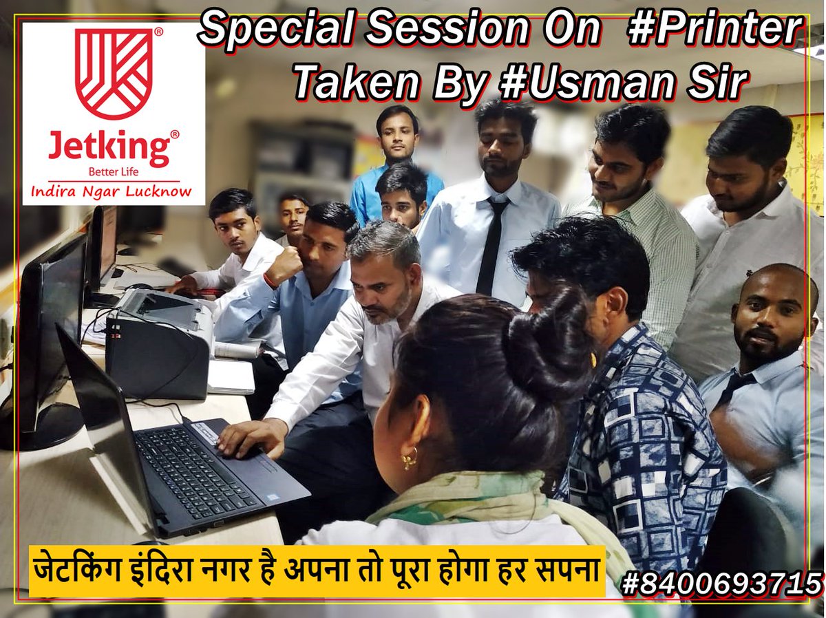 JetkingLucknow2's tweet image. Special Class On #Printer Taken By usman Sir... :)
Don&apos;t worry.. :).. 
हम हैं ना.... हम #Non_Technical को #Technical बनाते हैं.... :)

Take Right #Decision On RIght #Place :)

For more Detail #Contac us:) #8400693715

#Career #Life #better #jetking #Lucknow #lekhrajmetro