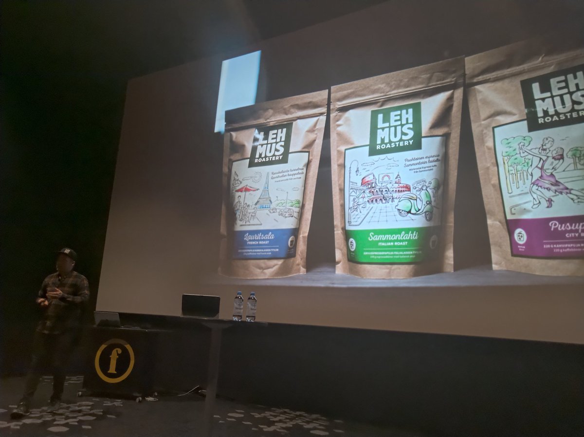 Tänään MarkkinointiKollektiivi Lappeenrannassa. Parasta kaffetta ja upeat pakkauskuvitukset! #mkollektiivi #lehmusroastery #pakkausdesign