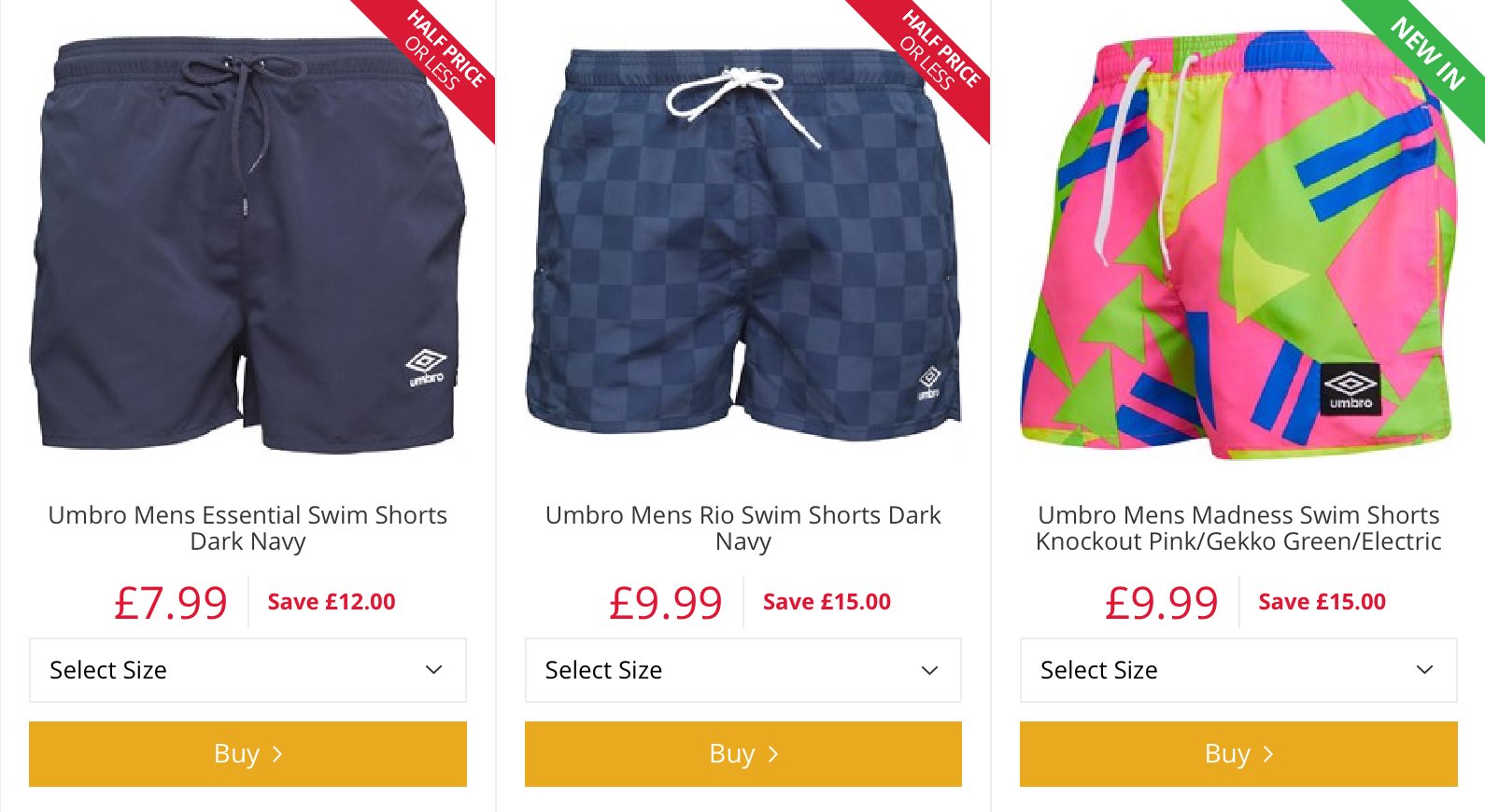 umbro mens madness swim shorts