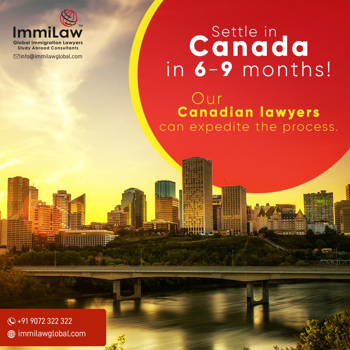 Settle in Canada in 6-9 months! Yes, you read it right!. Our Candian Lawyers can expedite the process so that you can live your dreams. Visit ImmiLaw Global to know more.

#canadaimmigration #newcomers #migratetocanada #canadaPRVisa #visaexperts #canadaopportunity #prvisa