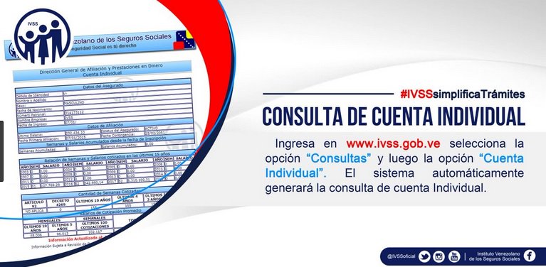 OAMacaracuay's tweet photo. #IVSSsimplificaTramites Amigo trabajador, Verifica tu estatus en cuenta individual a traves de nuestro portal #IVSS, Recuerda que la Seguridad Social es tu Derecho. @ivssoficial Comprometidos con la Seguridad Social del Pueblo @magallyvina https://t.co/l0hkGfJiH5