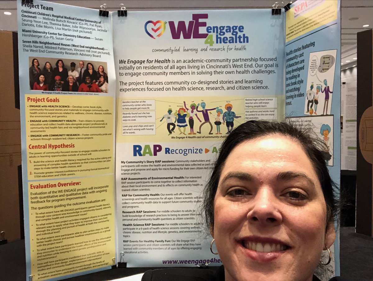 ButschKovacic's tweet photo. Presented our new NIGMS SEPA funded, community-partnered research project - We Engage 4 Health - at the SciEd2019 meeting in Washington DC! https://t.co/er2edGaqbQ