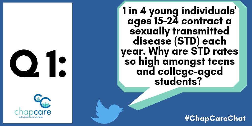 ChapCareOrg's tweet photo. Q1: 1 in 4 young individuals’ ages 15-24 contracts a sexually transmitted disease (STD) each year. 
Why are STD rates so high amongst teens and college-aged students? #ChapCareChat #STDMonth #STDAwarenessMonth https://t.co/BHJEaeBdqr