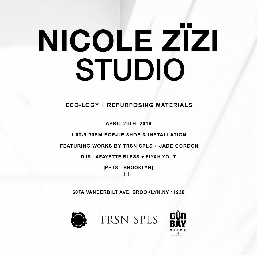 trsnspls's tweet photo. This week Friday 4/26 we’ll be in Brooklyn, NY for @NicoleZizi’s “Eco-logy + Repurposing Materials” Pop Up. Come by and see some of the work if you’re in the area🗽 https://t.co/OTLfrLuezN
