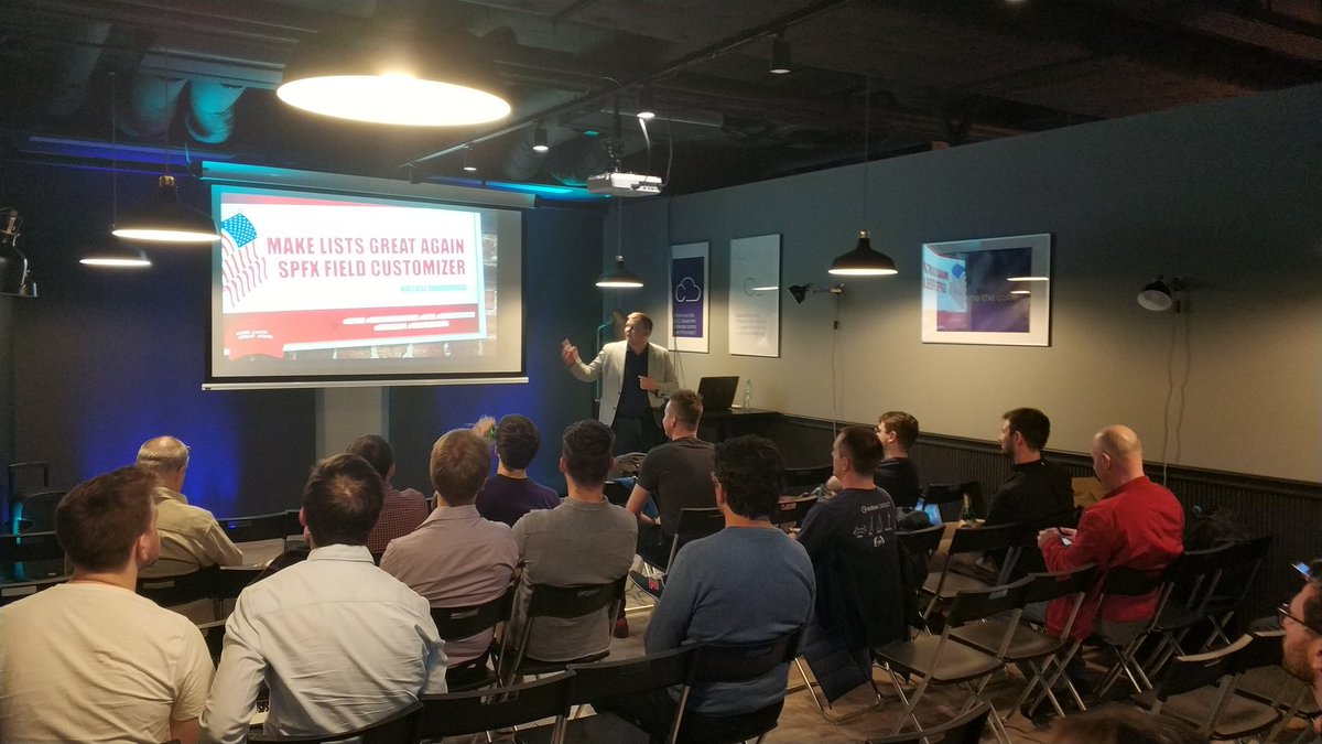 Drugie spotkanie warszawskiej grupy #m365ugpl wystartowało. Na scenie <a href="/MatChodkowski/">Mateusz Chodkowski</a> #spfx #MakeListsGreatAgain #SharePoint  #community #MicrosoftTeams #sharingiscaring Thx! <a href="/Connectis_pl/">Connectis_</a>