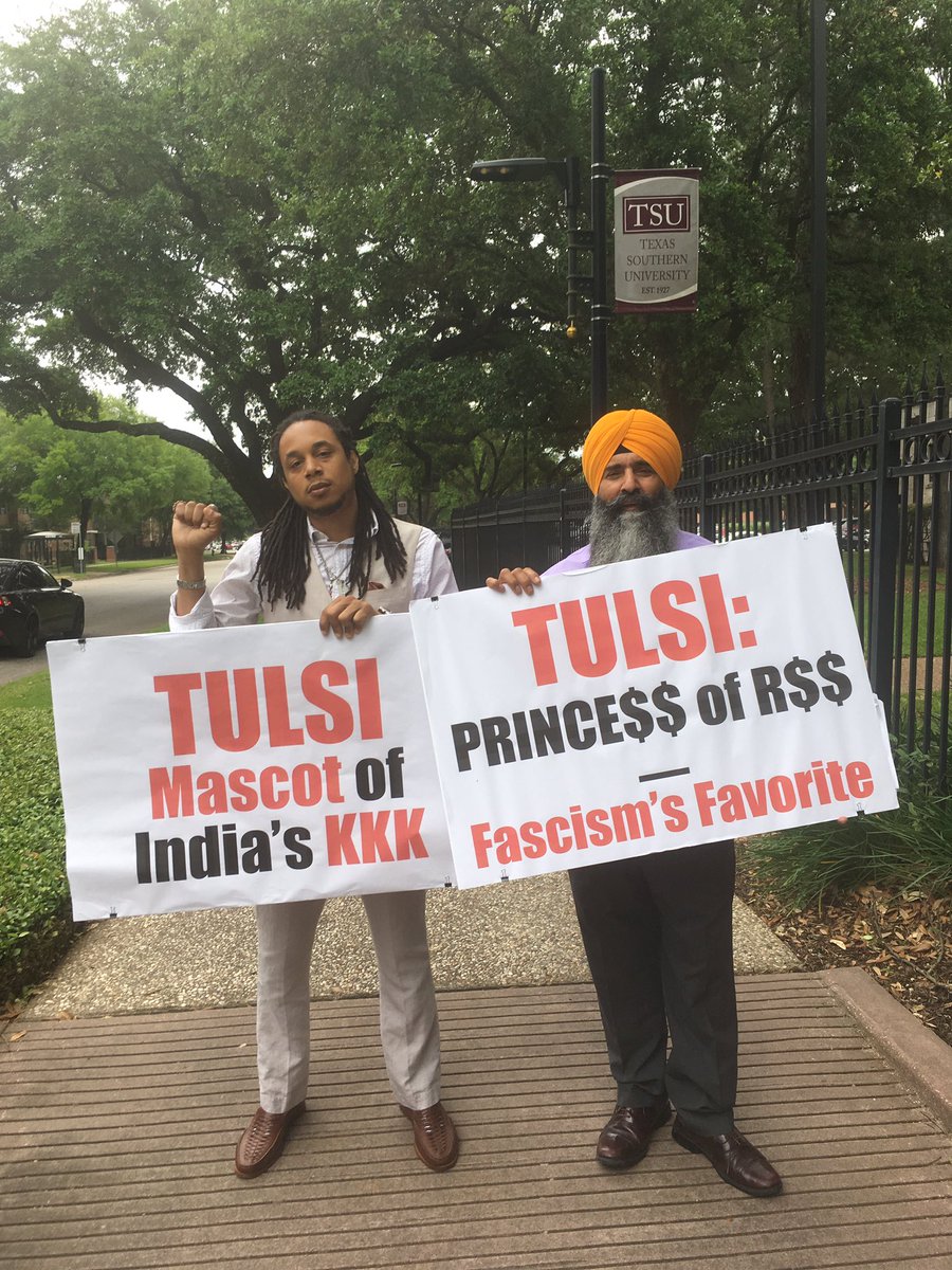 FriedrichPieter's tweet photo. #TulsiGabbard, #mascot of #India’s #KKK. #Tulsi2020 #rsscollaborator #rssfunded #rssiskkk #FeelTheBern #Kamala2020 #BernieInHouston #Beto2020 #SheThePeople2020 #SheThePeople https://t.co/CoeiRx0R0D