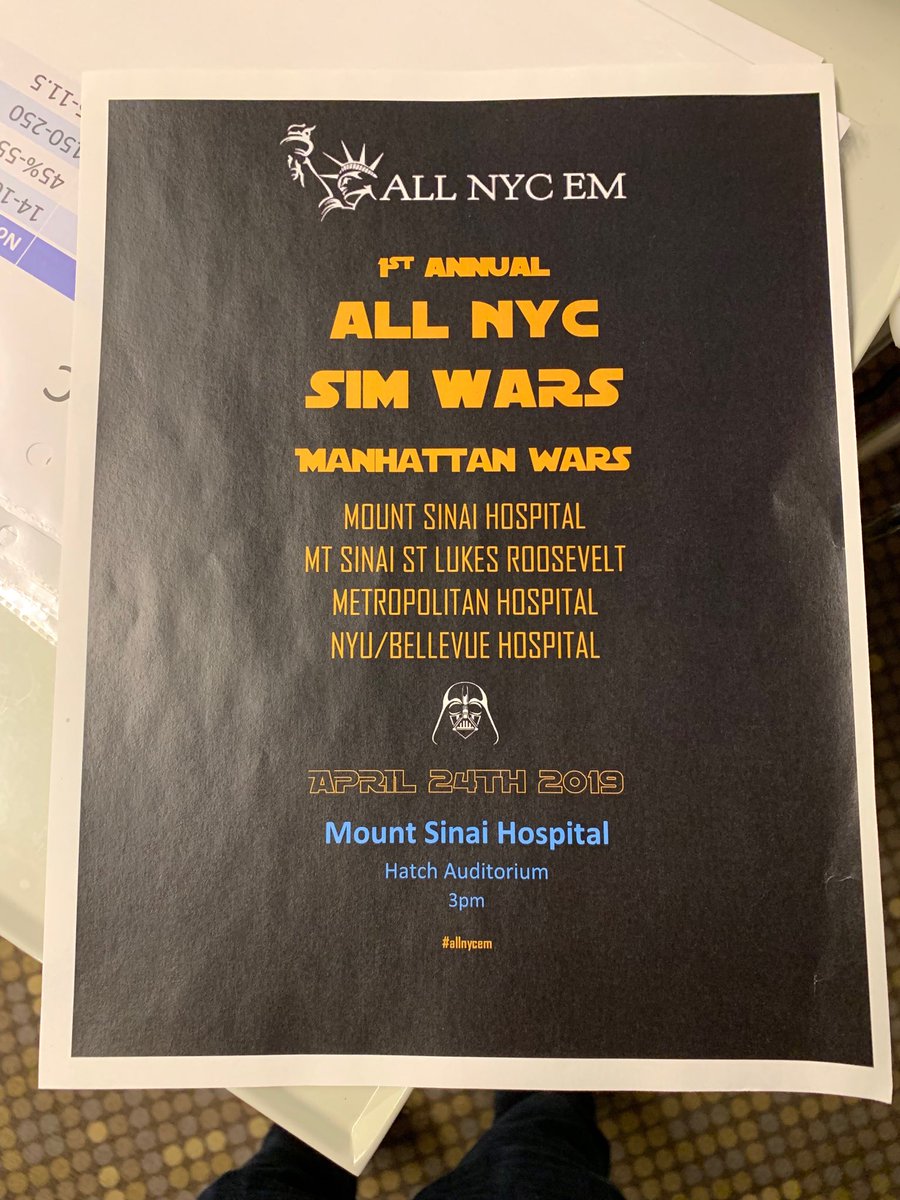 Drew (@erdoc911) on Twitter photo <a href="/Jacobi_EM/">Jacobi/Montefiore EM</a> @AllNYCEM Prepping for the Manhattan leg of ALLNYCEM SimWars! Good luck to all the teams! #letsdothis #getyoursimon <a href="/Jacobi_EM/">Jacobi/Montefiore EM</a> @AllNYCEM Prepping for the Manhattan leg of ALLNYCEM SimWars! Good luck to all the teams! #letsdothis #getyoursimon