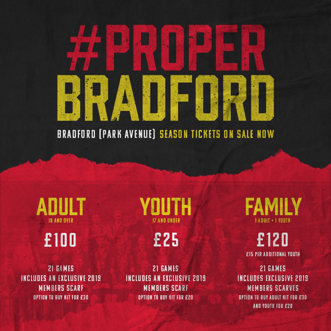 BPAFCOfficial's tweet photo. 21 games.
21 hot beverages.
1 special edition scarf.
All for just for £5.71 a match.
#ProperBargain
#ProperFootball
#ProperBradford https://t.co/oEJ4vEaXec