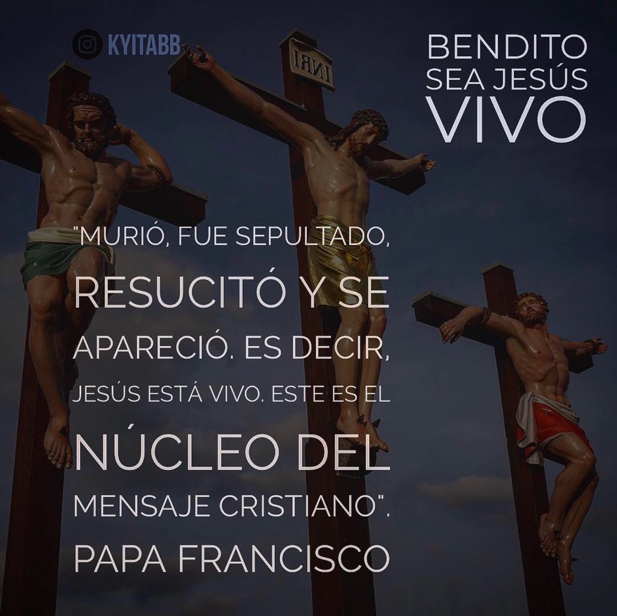 CLAUDIARomanill's tweet photo. "Murió, fue sepultado, resucitó y se apareció. Es decir, Jesús está vivo. Este es el núcleo del mensaje cristiano".
#PapaFrancisco #BenditoseaJesúsVivo #Amén #Jesús #KYITABB https://t.co/I2bosTvsNI