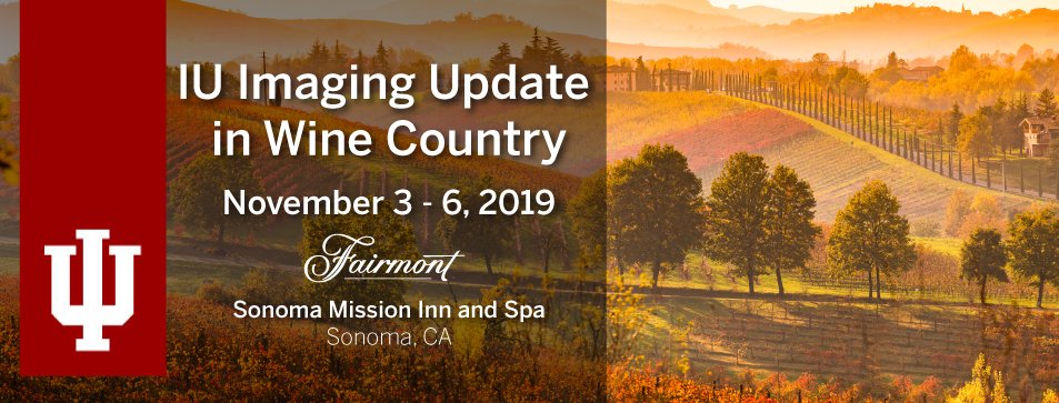 IURadiology's tweet photo. Join @IURadiology in wine country! #Radiology CME conference at the Fairmont Inn and Spa, Sonoma, CA, Nov 3-6, 2019. IU alum get discounted rate! More information at the following: https://t.co/QrjlK3aUwO https://t.co/Zq7B7US6yi