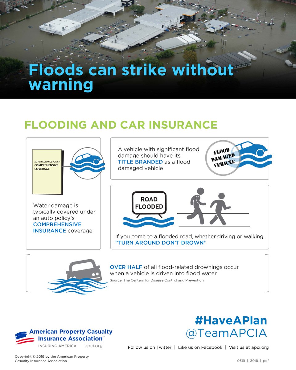TeamAPCIA's tweet photo. A 10 In addition to having an emergency kit and family communications plan, strongly consider purchasing flood insurance no matter where you live. #FinancialChat https://t.co/sZ2nE3cn9h