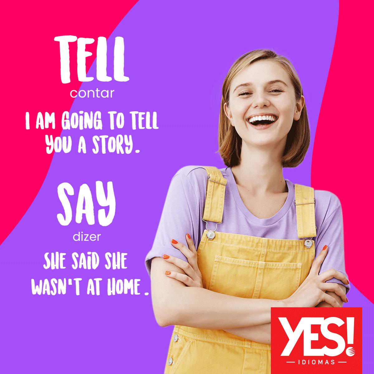 CanalYES's tweet photo. Um resumo para ajudar na confusão entre TELL x SPEAK x SAY x TALK 😉 #VEMPRAYES https://t.co/SlbmgTzxSc