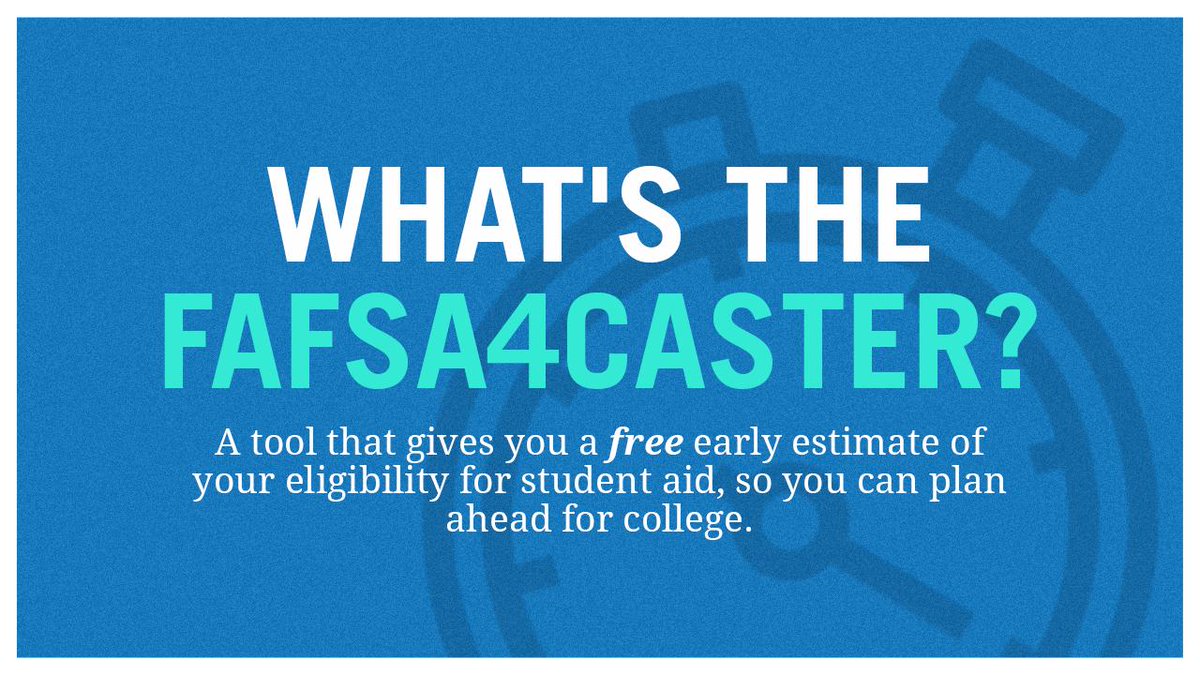 FAFSA's tweet photo. Need to know the out-of-pocket cost of attending your school of choice? Try the FAFSA4caster: https://t.co/OvkMoOwYou https://t.co/iIy0aP5pr8