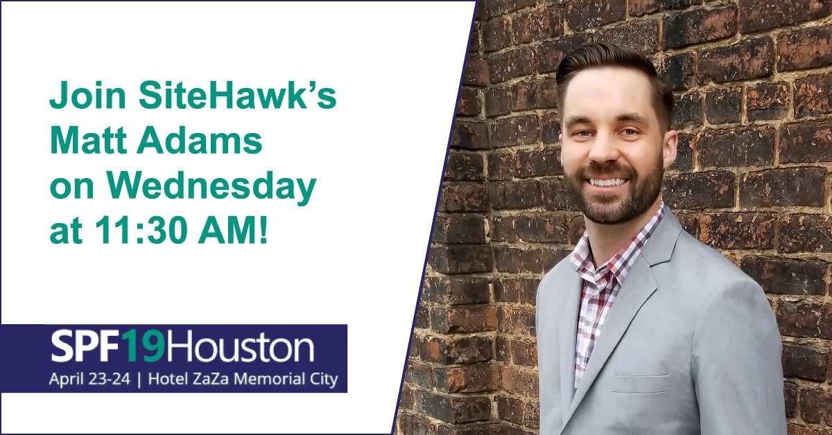 SiteHawk's tweet photo. Join Matt Adams today at 11:30 AM as he discusses the positive effects of an efficient chemical data management strategy throughout the EHS and Product Compliance landscape! #SPFHouston #knowyourproducts https://t.co/1CklWE9CT2