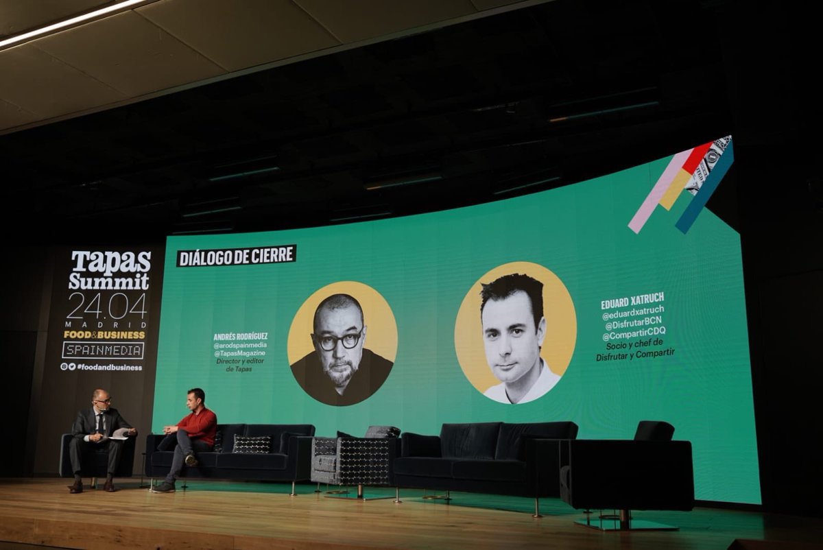 DisfrutarBCN's tweet photo. Hablar de @CompartirCDQ y @DisfrutarBCN como negocios. Un placer compartir diálogo con @ArodSpainMedia en el marco del #TapasSummit que se ha celebrado hoy en Madrid. ¡GRACIAS! 

#disfrutarbarcelona #compartircadaques #foodandbusiness https://t.co/zOU83kSFrD